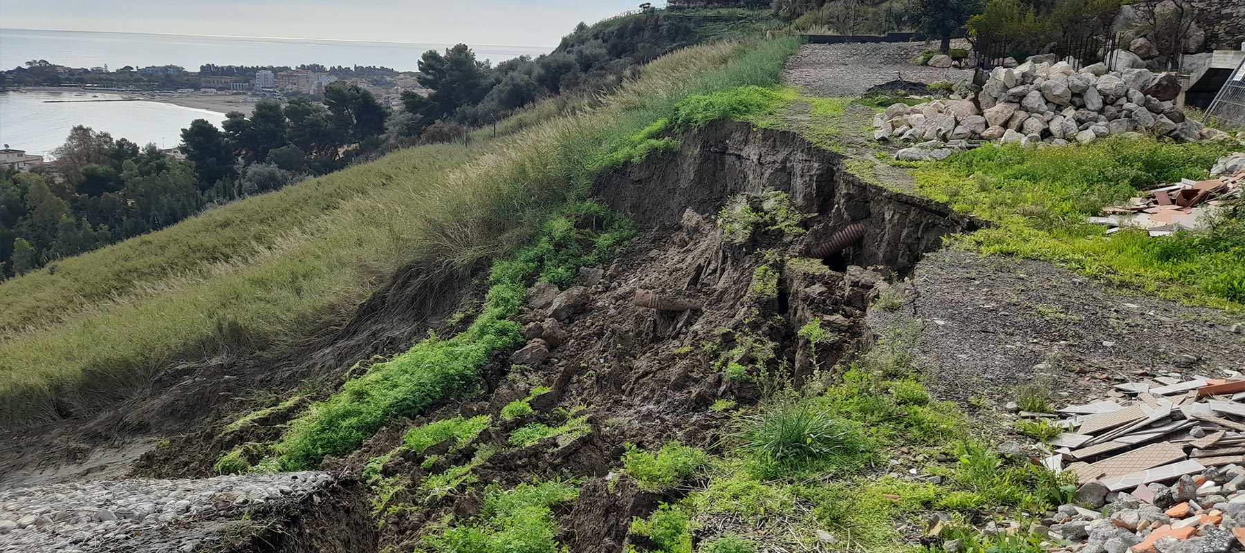 Ripristino scarpata frana Maccaferri Sicilia